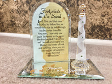 Load image into Gallery viewer, Footprints In The Sand Lighthouse Glass Figurine