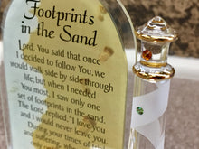 Load image into Gallery viewer, Footprints In The Sand Lighthouse Glass Figurine