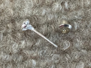 Silver Baby Cubic Zirconia Heart Earrings