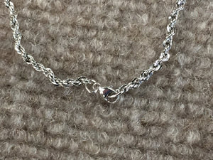Saint Anthony Silver Pendant With 24 Inch Silver Rope Chain Religious