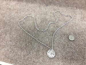 Saint Anthony Silver Pendant With 24 Inch Silver Rope Chain Religious