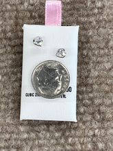 Load image into Gallery viewer, Silver Baby Cubic Zirconia Heart Earrings