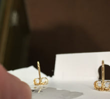Load image into Gallery viewer, Amethyst Round 14K Yellow Gold Earrings