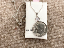 Load image into Gallery viewer, Silver Cubic Zirconia Heart Necklace