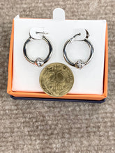 Load image into Gallery viewer, Cape Cod Silver Cubic Zirconia Hoop Earrings