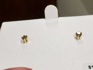 14K Gold Smokey Quartz Earrings