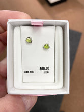 Load image into Gallery viewer, August Birthstone Silver Heart Shaped Earrings