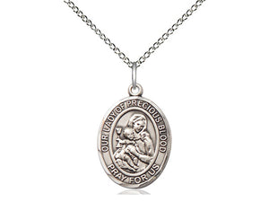 Our Lady Of The Precious Blood Silver Pendant And Chain