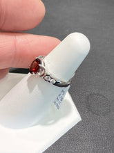 Load image into Gallery viewer, Garnet And Cubic Zirconia Silver Ring