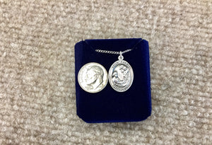Saint Cecilia Silver Pendant With 18 Inch Silver Chain Religious