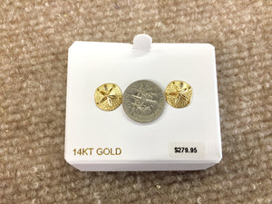 Sand Dollar 14K Yellow Gold Earrings