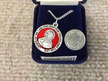 Load image into Gallery viewer, Red Scapular Silver Medal With 24 Inch Silver Chain Religious