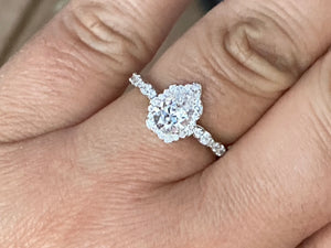 Pear Shaped Diamond Engagement  Ring