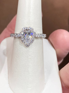Pear Shaped Diamond Engagement  Ring