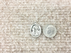 Saint Joseph Silver Pendant With 18 Inch Chain Religious