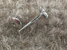 Load image into Gallery viewer, Flower Silver Baby Earrings Threaded Backs