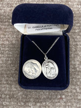Load image into Gallery viewer, Saint Isabella of Portugal Silver Pendant And Chain Religious