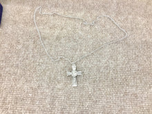 Load image into Gallery viewer, Mosaic Silver Cross With Chain Religious