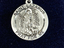 Load image into Gallery viewer, Saint Lazarus Silver Medal With 18 Inch Silver Curb Chain Religious