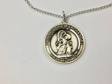 Charger l'image dans la galerie, St. Gabriel The Archangel Silver Medal With 18 Inch Chain Religious