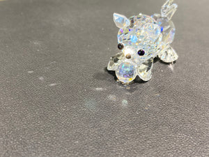 Playful Cat  Crystal Figurine