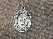 Load image into Gallery viewer, Saint Christopher Gymnastics Silver Pendant With Chain Religious