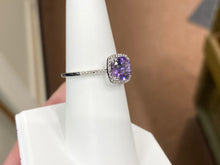 Load image into Gallery viewer, Amethyst And Diamond Silver Ring