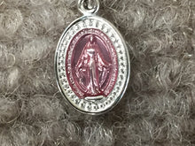Charger l'image dans la galerie, Pink Silver Miraculous Medal And Chain