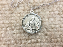 Load image into Gallery viewer, Saint Camillus Silver Pendant With Chain Religious