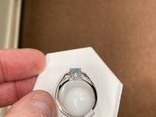 Load image into Gallery viewer, Aquamarine And Diamond White Gold Ring