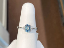 Load image into Gallery viewer, Aquamarine And Diamond White Gold Ring