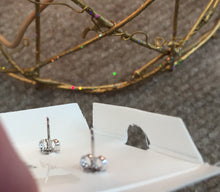 Load image into Gallery viewer, Ruby White Gold Earrings