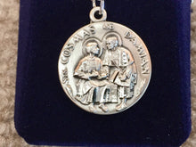 Load image into Gallery viewer, Saint Cosmas And Damian Silver Pendant With Chain