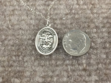Load image into Gallery viewer, Saint Michael Silver Pendant With Chain