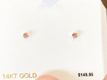 Load image into Gallery viewer, Pink Tourmaline Gold Earrings