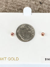 Load image into Gallery viewer, Pink Tourmaline Gold Earrings