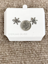 Load image into Gallery viewer, Sterling Silver Snowflake Earrings