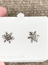Load image into Gallery viewer, Sterling Silver Snowflake Earrings
