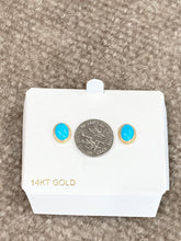 Load image into Gallery viewer, Turquoise Gold Earrings