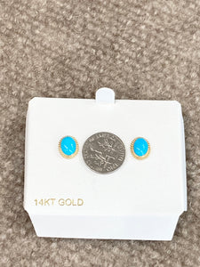 Turquoise Gold Earrings