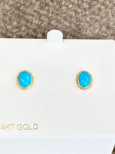 Load image into Gallery viewer, Turquoise Gold Earrings