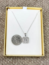 Load image into Gallery viewer, Silver Filigree Diamond Pendant