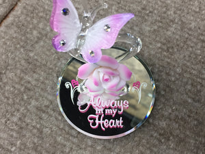 Always In My Heart Butterfly Glass Figurine