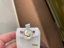 Load image into Gallery viewer, Silver Synthetic Ruby Earrings