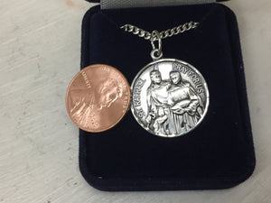 Saint Raphael Silver Pendant And Chain
