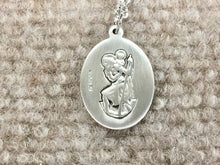 Load image into Gallery viewer, Saint Christopher Silver Soccer / Football Pendant With Chain