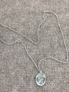 Saint Christopher Silver Soccer / Football Pendant With Chain