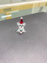 Load image into Gallery viewer, Santa Bear Crystal Figurine
