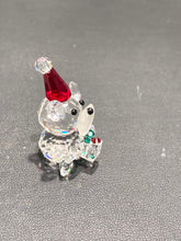 Load image into Gallery viewer, Santa Bear Crystal Figurine