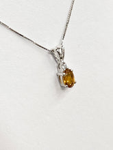 Load image into Gallery viewer, Citrine And Diamond White Gold Pendant